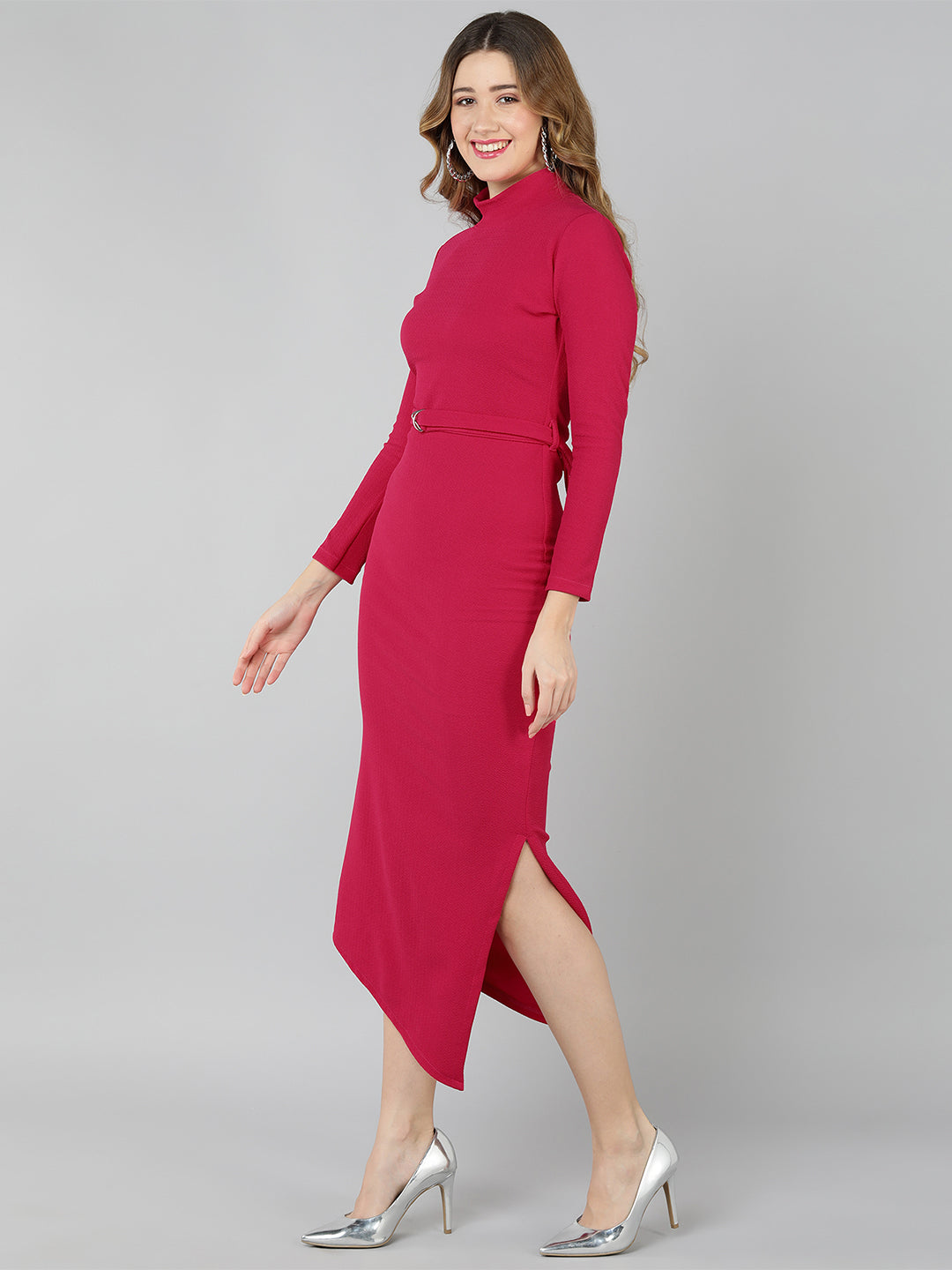 Golden Kite round neck side slit maxi dress