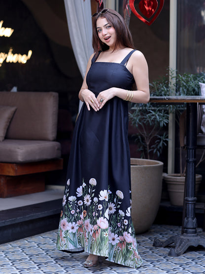 Golden Kite Shoulder Strap Maxi Dress