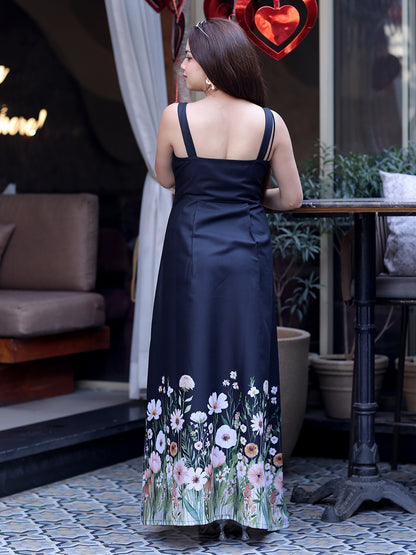 Golden Kite Shoulder Strap Maxi Dress