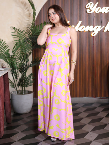 Golden Kite Shoulder Strap Maxi Dress