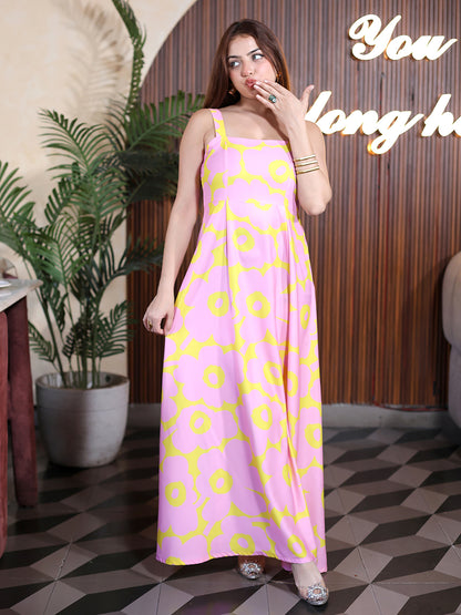 Golden Kite Shoulder Strap Maxi Dress