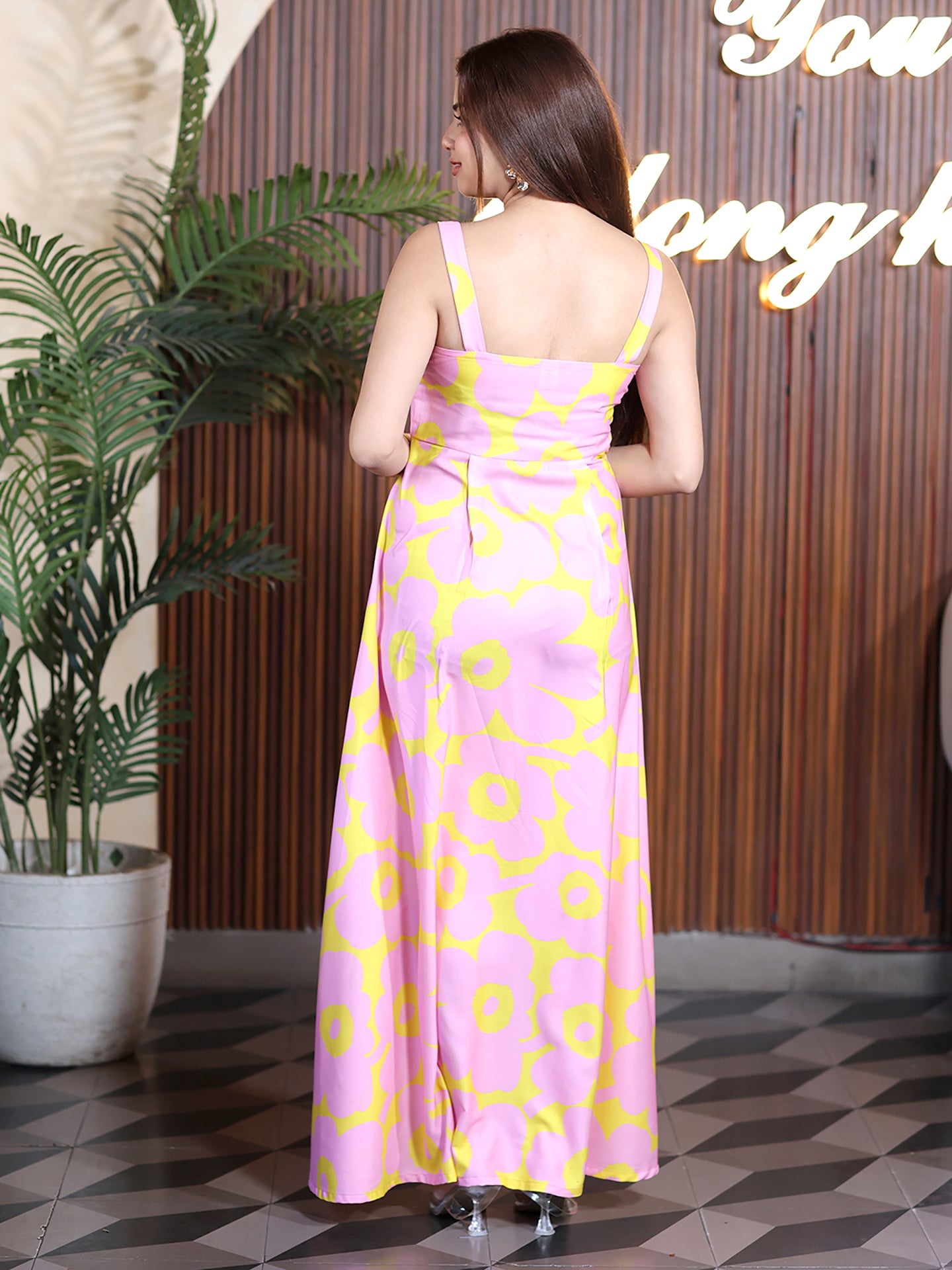 Golden Kite Shoulder Strap Maxi Dress