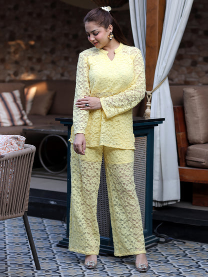 Golden Kite Women Stretch Lace Co-Ord Set