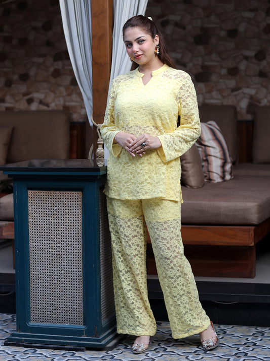Golden Kite Women Stretch Lace Co-Ord Set