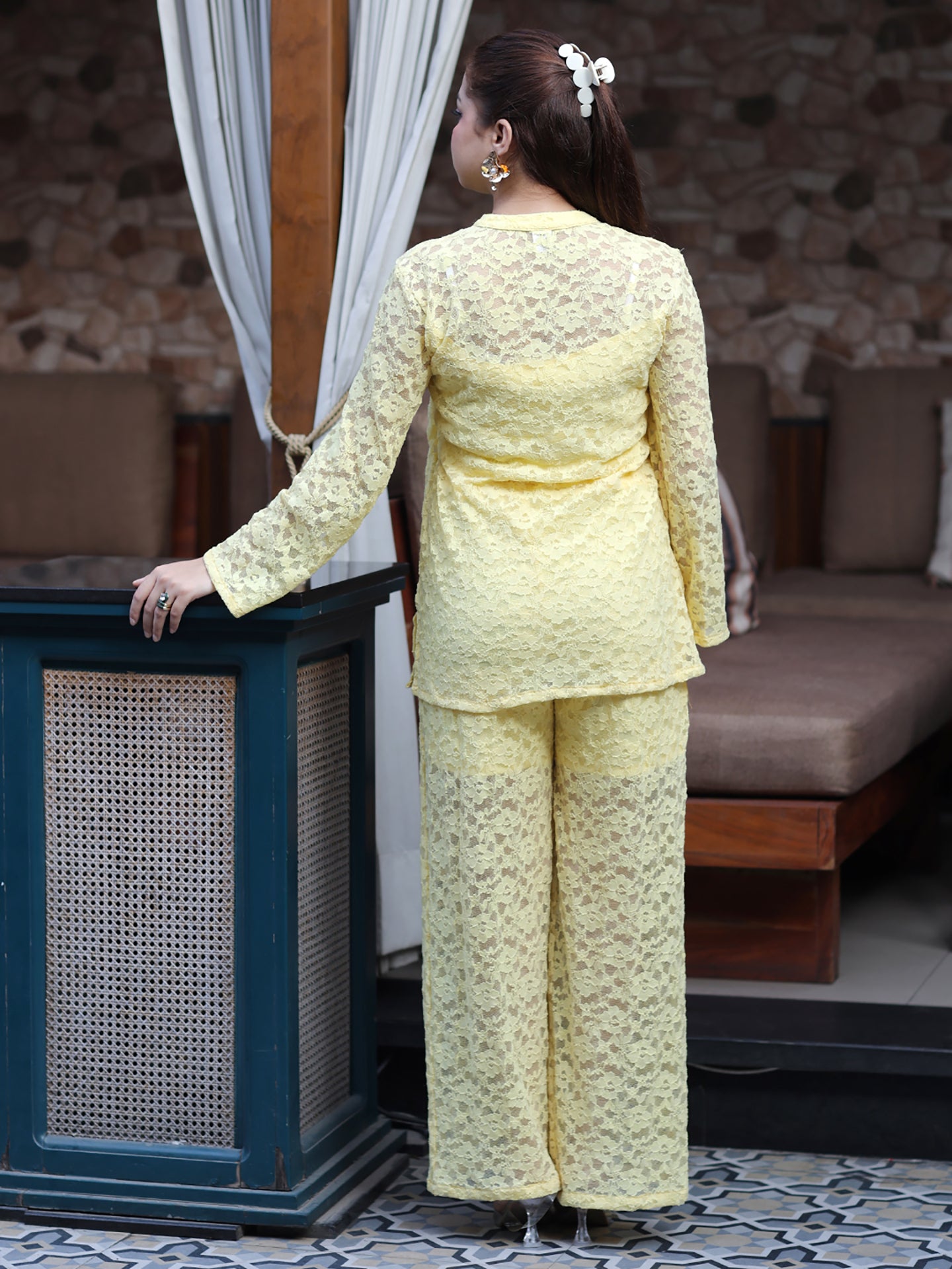 Golden Kite Women Stretch Lace Co-Ord Set