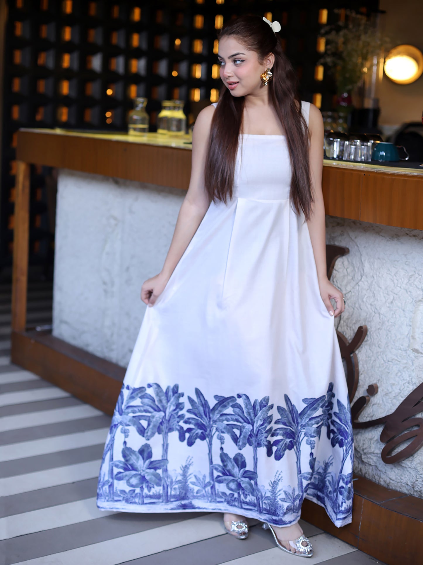 Golden Kite Shoulder Strap Maxi Dress