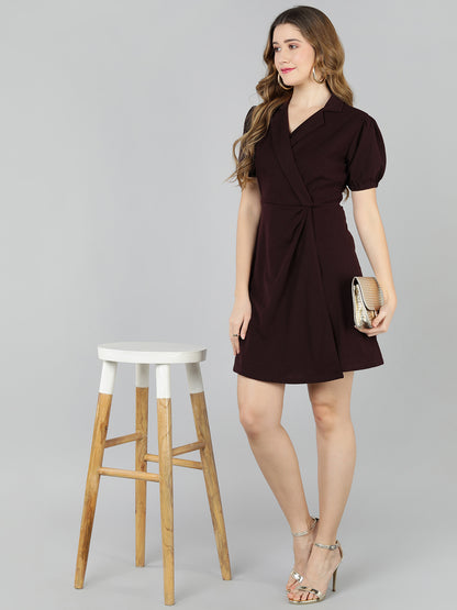 Golden Kite knotch collar wrap dress