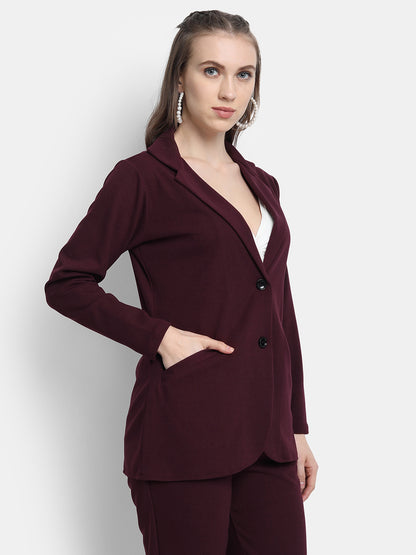 Golden Kite Women Black Solid Single-Breasted Formal Classic Blazer .