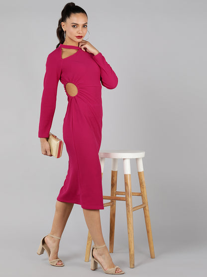 Golden Kite cut-out side slit midi dress