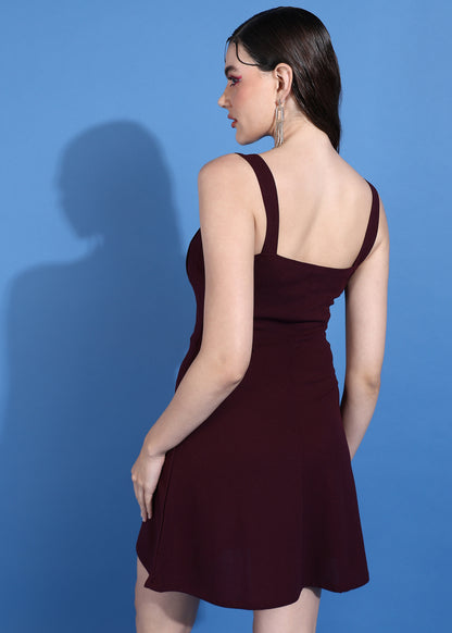 Golden Kite Front Pleated Style Fit and Flare Mini Dress