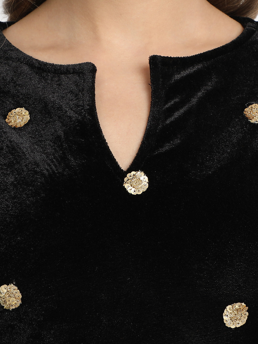 Golden Kite Velvet Embellished Kurta & Palazzos with Dupatta