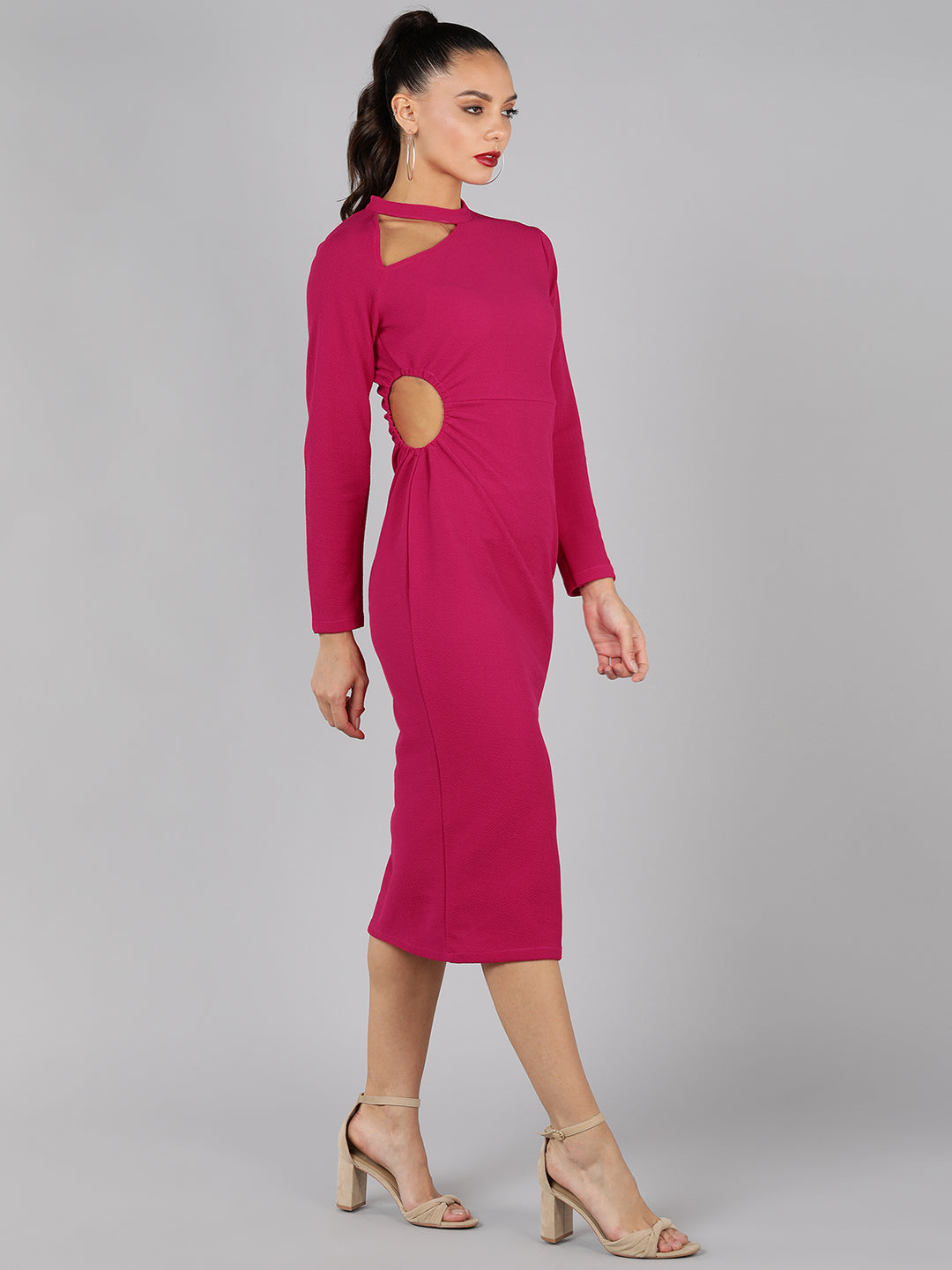 Golden Kite cut-out side slit midi dress