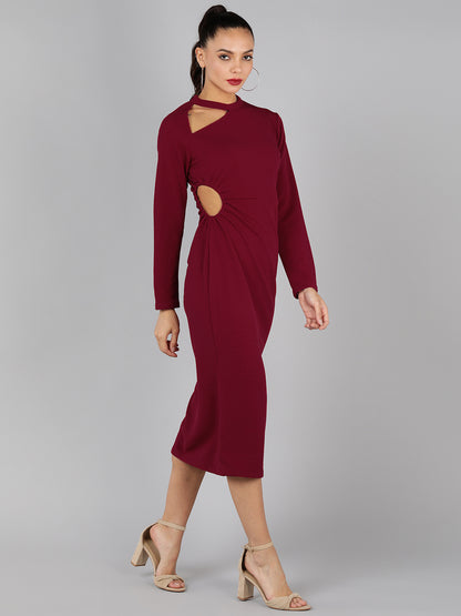 Golden Kite cut-out side slit midi dress