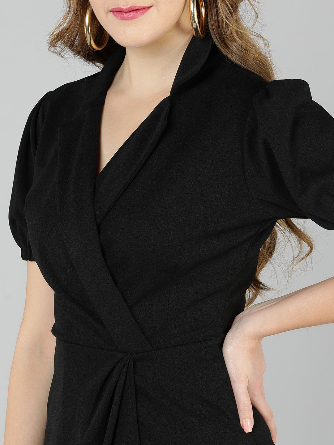 Golden Kite knotch collar wrap dress