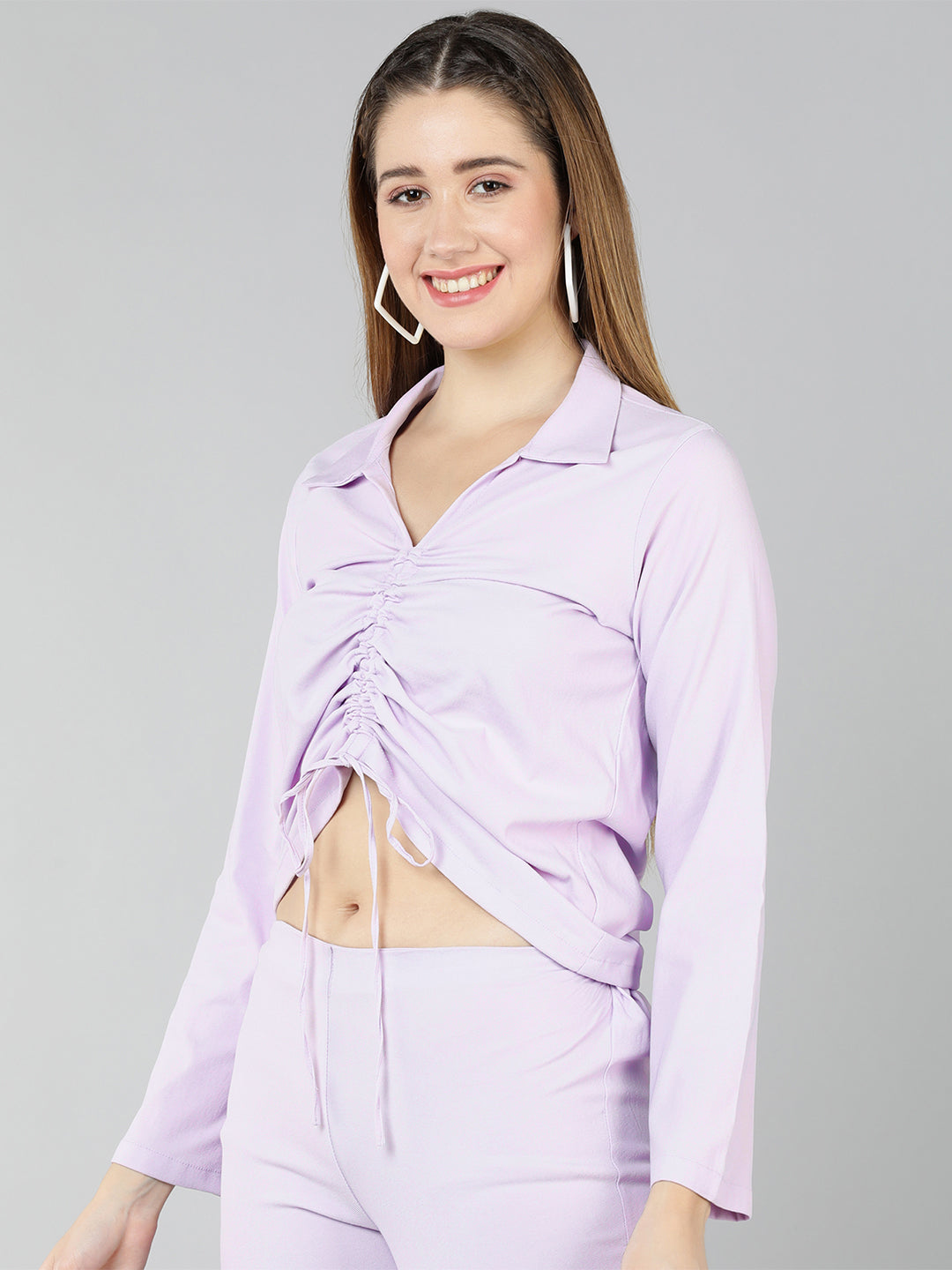 Golden Kite Green Shirt Style Top , Has a front drawstring detail