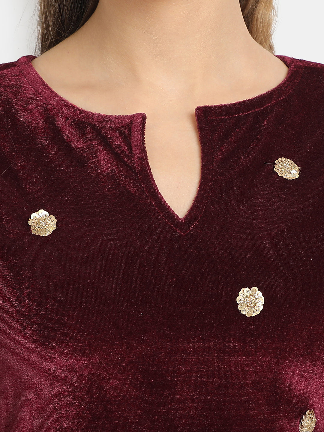 Golden Kite Velvet Embellished Kurta & Palazzos with Dupatta