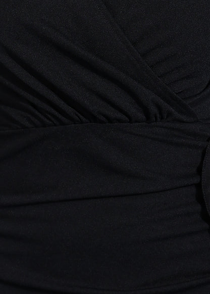 Golden Kite Black V-Neck Sleeveless ruffled Maxi Dress