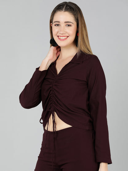 Golden Kite Green Shirt Style Top , Has a front drawstring detail