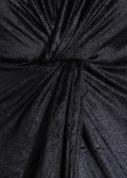 Golden Kite Twisted Knot Front Open Velvet Maxi Dress