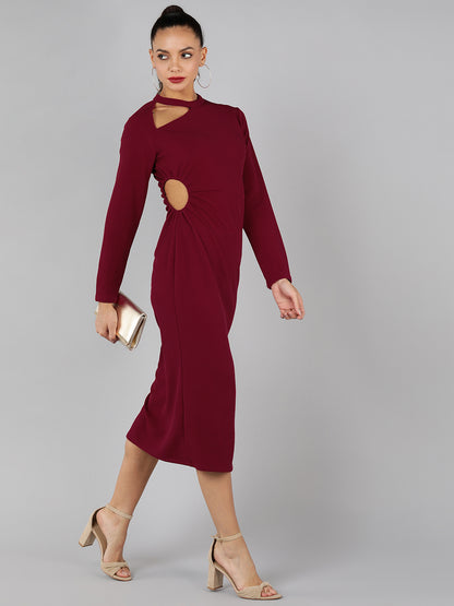 Golden Kite cut-out side slit midi dress