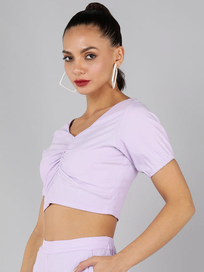 Golden Kite Women Solid Green Sweetheart Neck Front rouching Detail