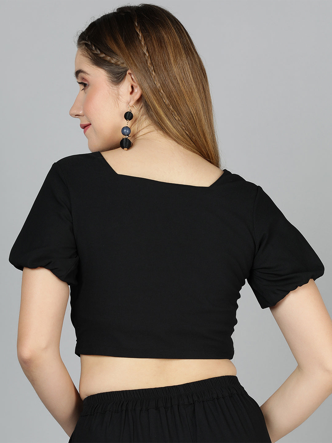 Golden Kite Women Solid Green Sweetheart Neck Front rouching Detail