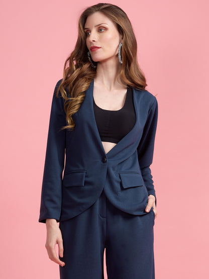 Golden Kite Women Black Solid Single-Breasted 2-Piece Suit