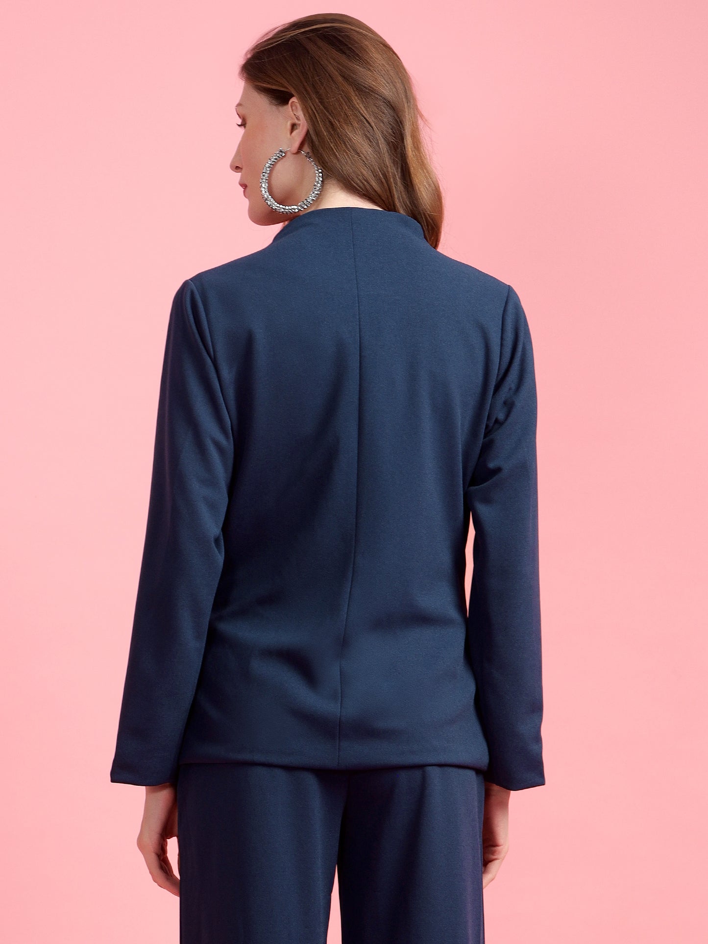 Golden Kite Women Black Solid Single-Breasted One Button Blazer