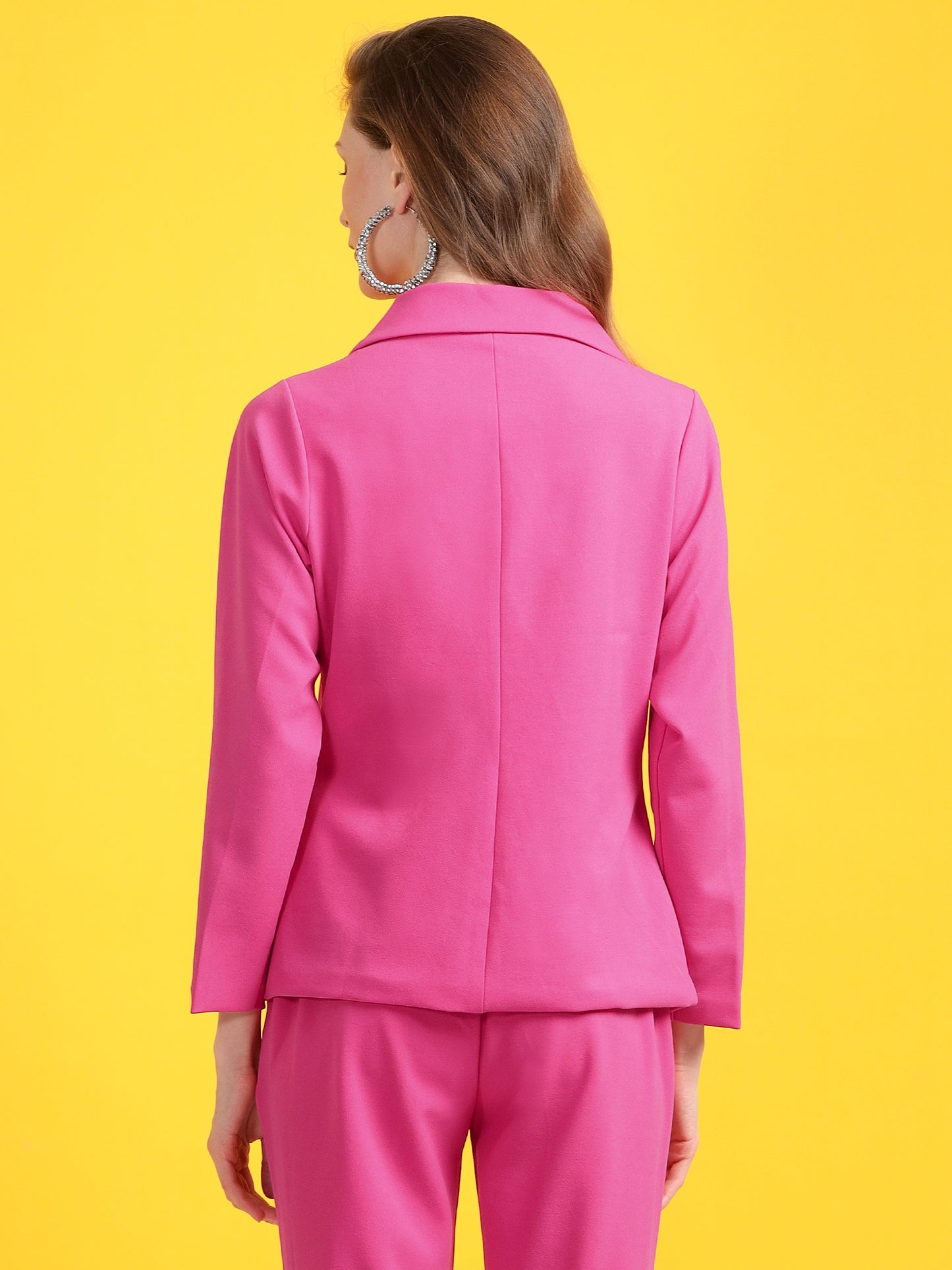 Golden Kite Black Solid Women Double-Breasted Blazer .