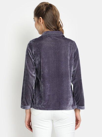 Golden Kite Fuchsia Women Solid Shirt Top ,Button Detail