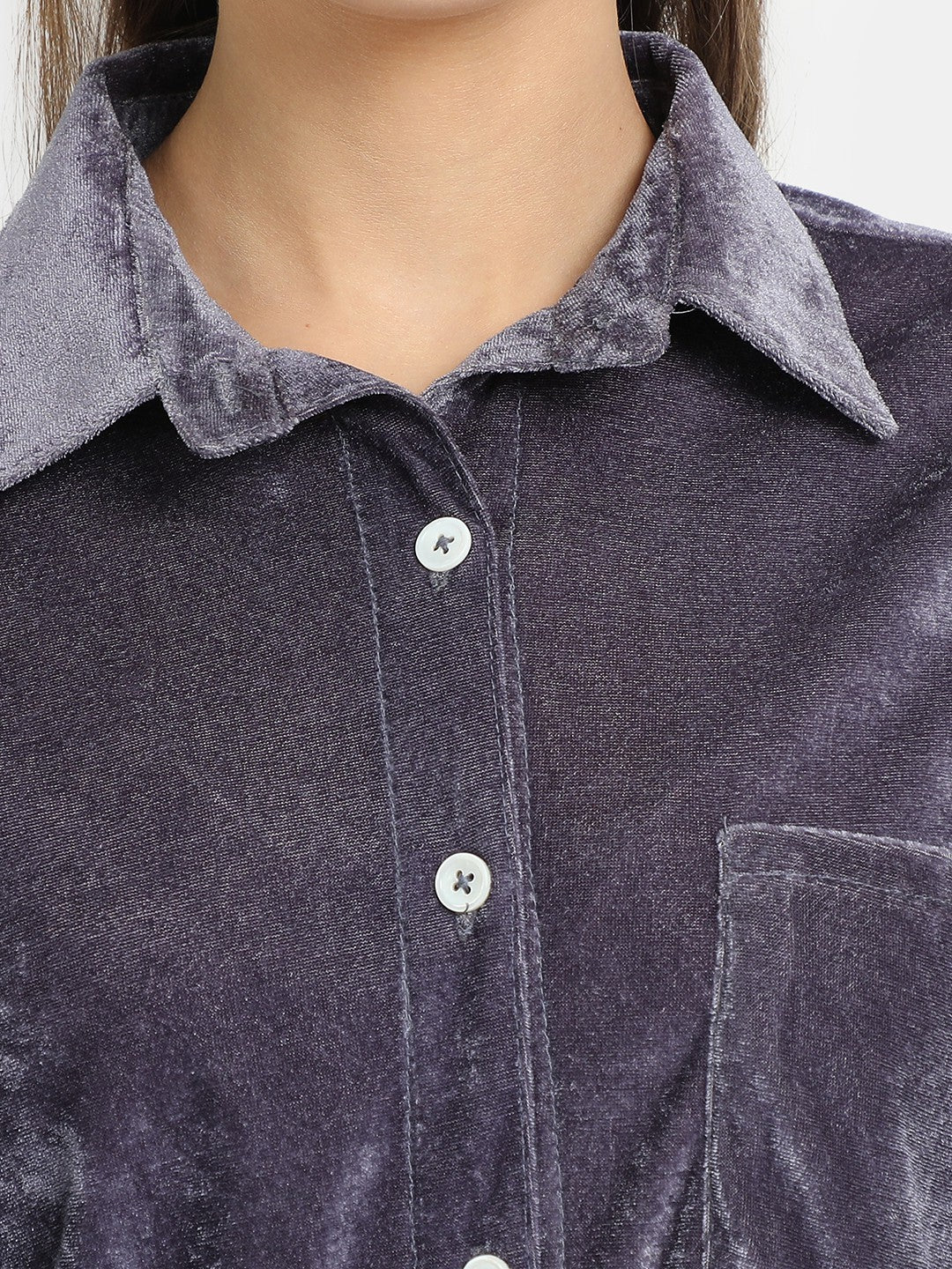 Golden Kite Fuchsia Women Solid Shirt Top ,Button Detail