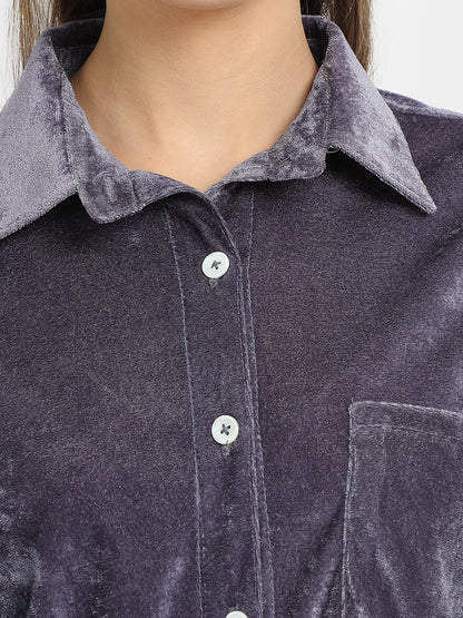 Golden Kite Fuchsia Women Solid Shirt Top ,Button Detail