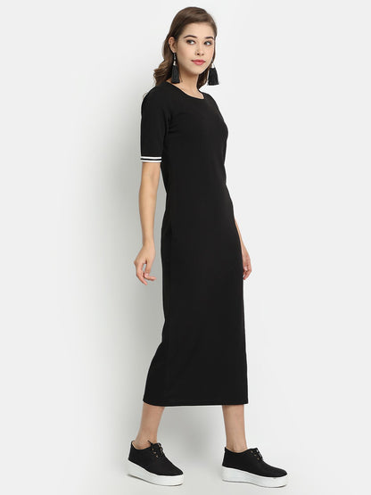 Golden Kite Round-Neck Bodycon Midi Dress