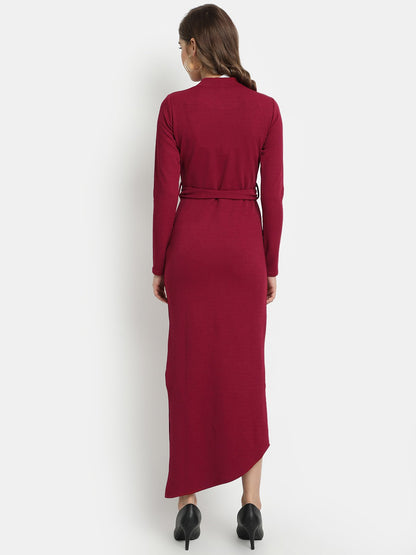 Golden Kite round neck side slit maxi dress