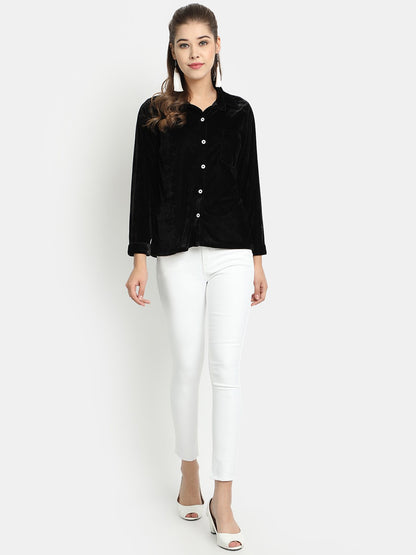 Golden Kite Fuchsia Women Solid Shirt Top ,Button Detail