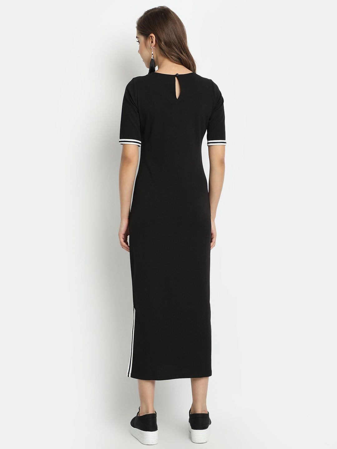 Golden Kite Round-Neck Bodycon Midi Dress