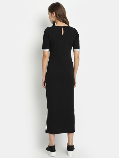 Golden Kite Round-Neck Bodycon Midi Dress