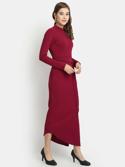 Golden Kite round neck side slit maxi dress